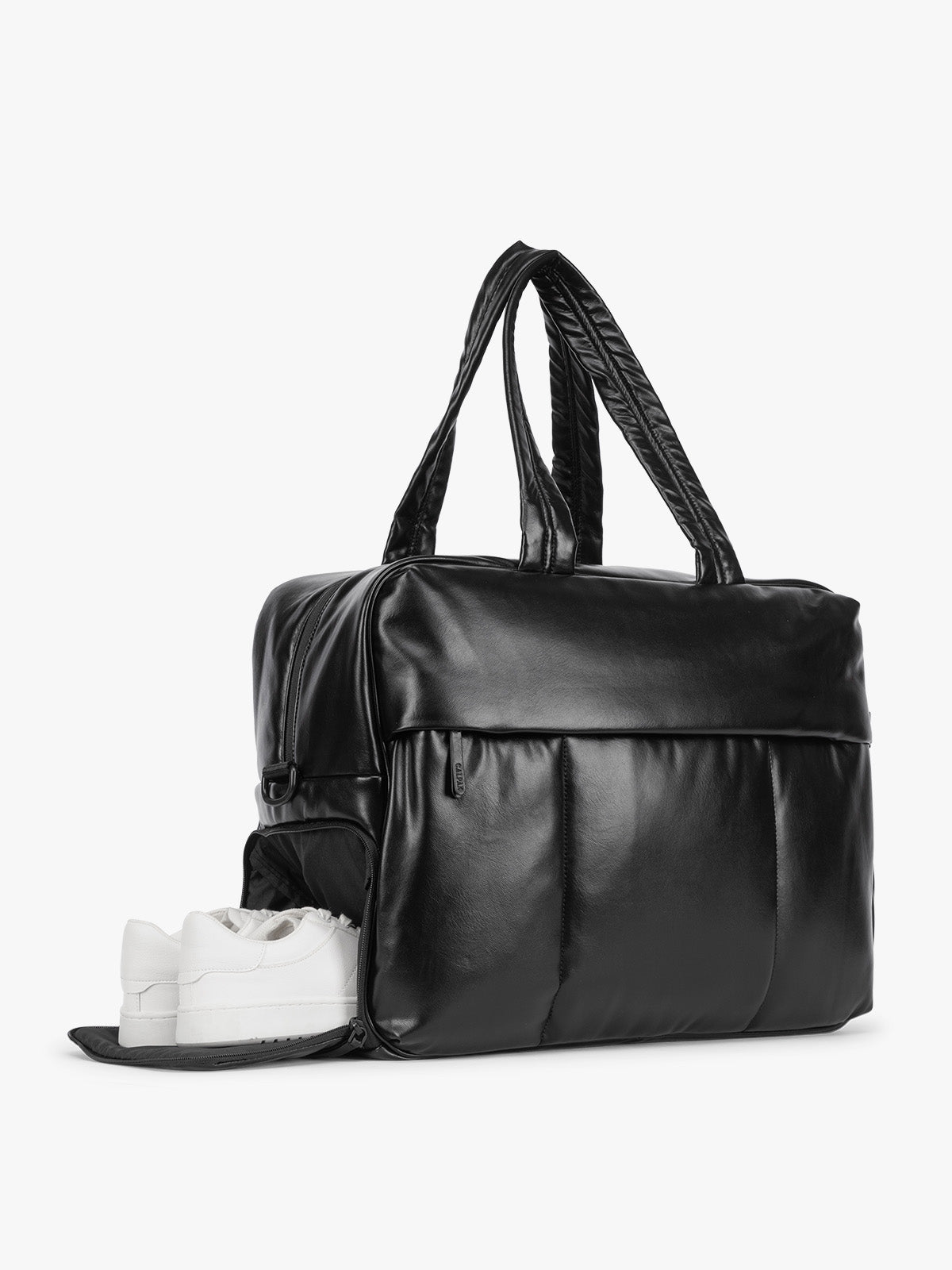 Luka Large Duffel in Vegan Leather in Black | CALPAK