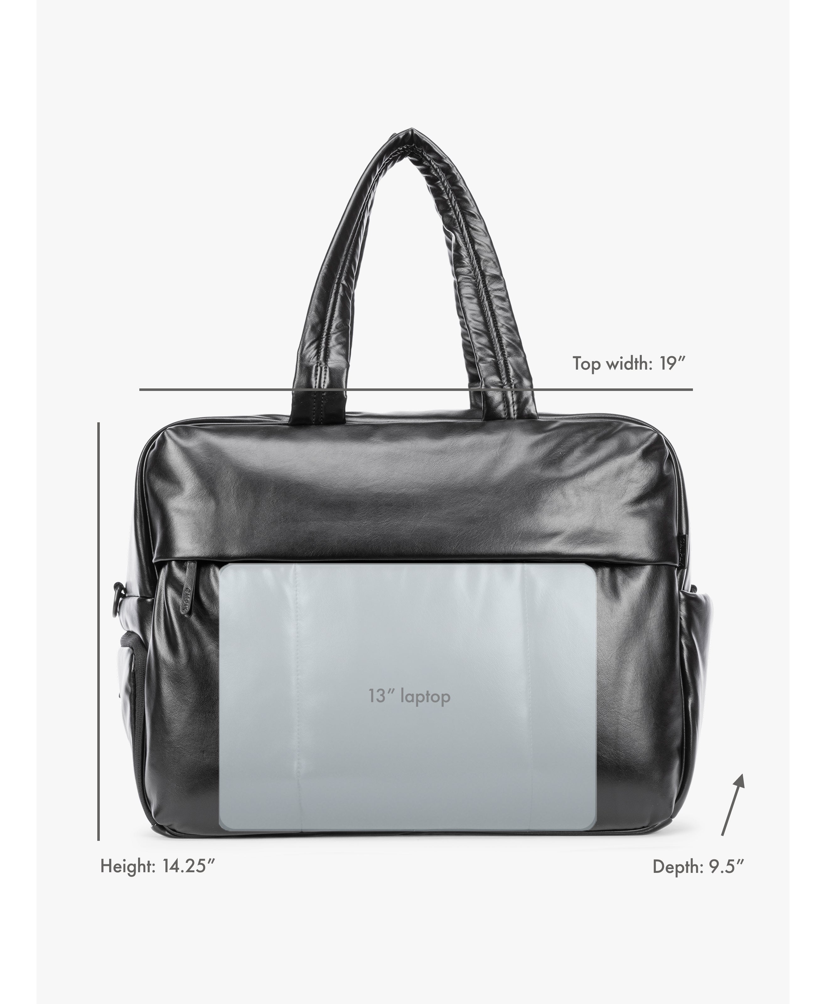 Luka Large Duffel in Vegan Leather in Black | CALPAK