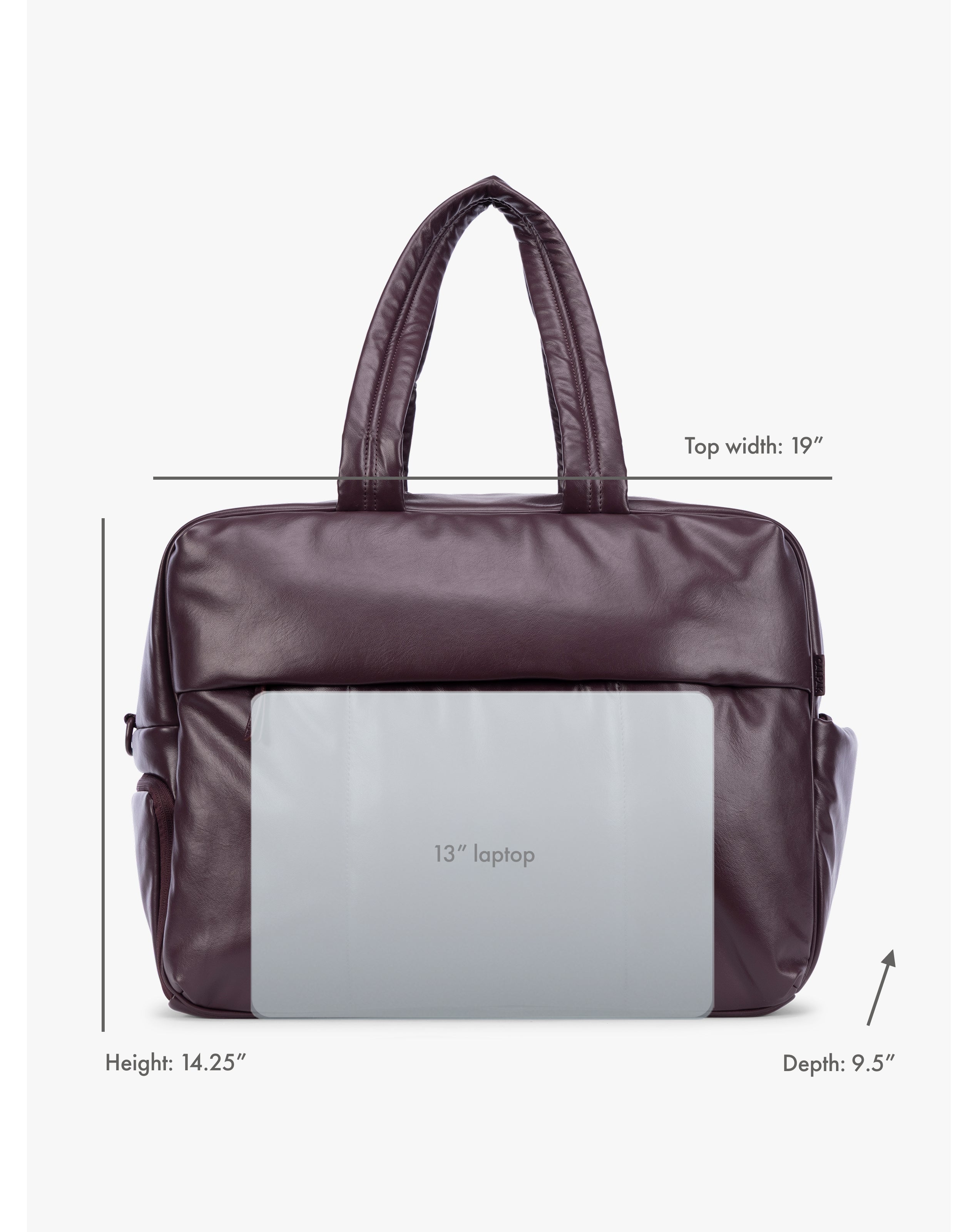 Luka Large Duffel in Vegan Leather in Dark Cherry | CALPAK