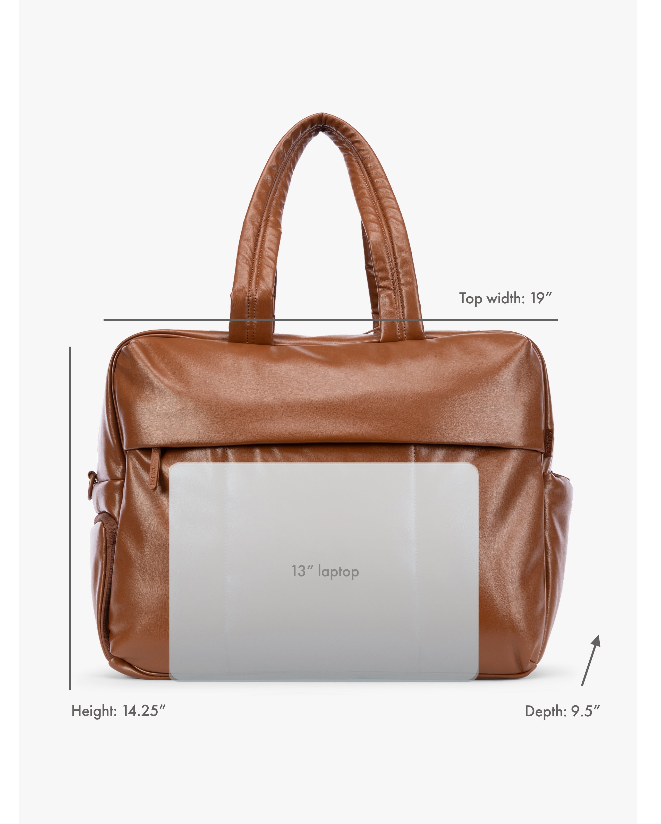 Luka Large Duffel in Vegan Leather in Honey Brown | CALPAK