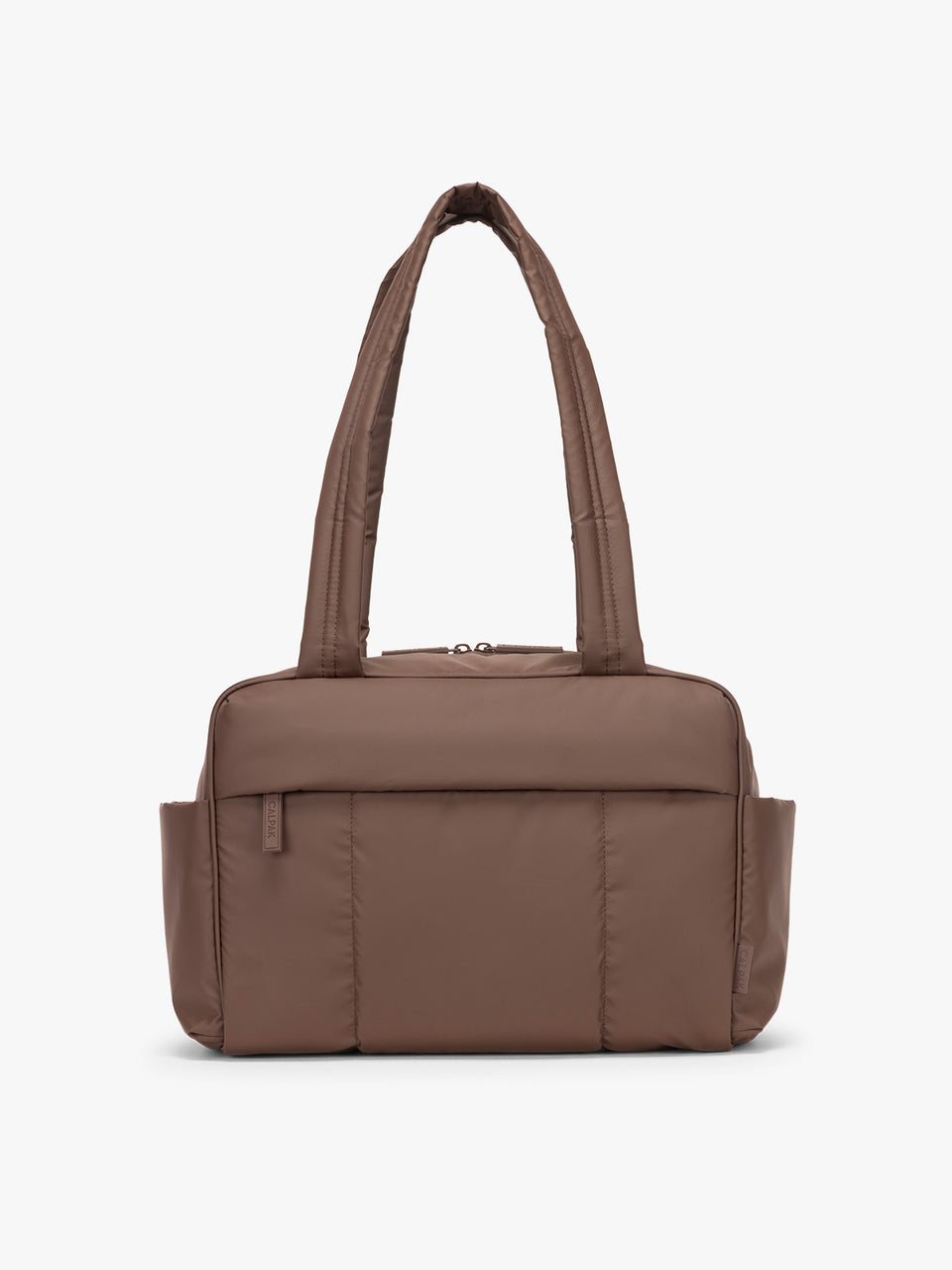 CALPAK Luka Mini Duffel front view in brown monochrome Walnut; DLM2501-WALNUT