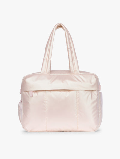 CALPAK Luka Duffel in light pink shiny Pearlescent; DSM1901-PEARLESCENT view 1
