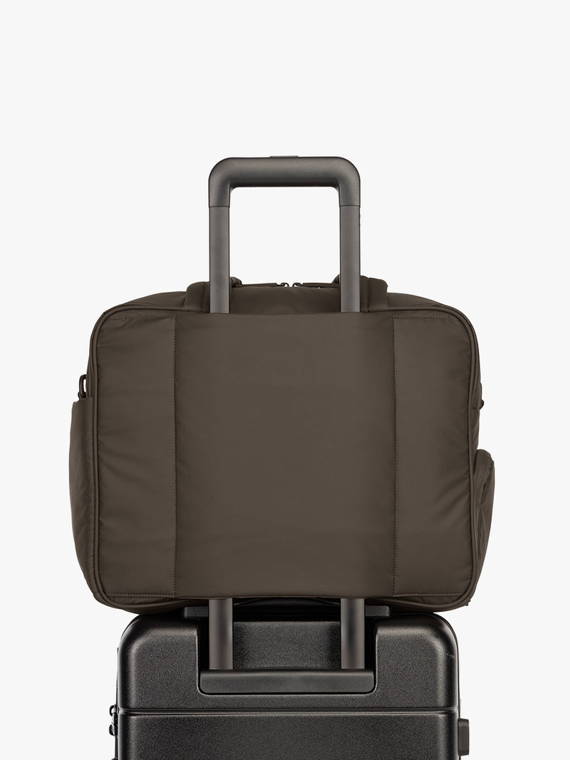 Luggage trolley sleeve of CALPAK Luka Duffel in brown Mushroom