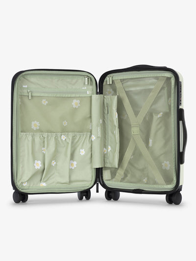 CALPAK Pacific blue carry-on luggage made from an ultra-durable polycarbonate shell and expandable by up to 2 in daisy; LCO1020-DAISY view 2