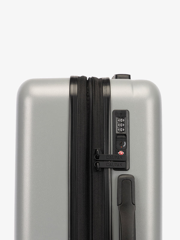 CALPAK Evry Carry-On Luggage with TSA-approved lock in smoke