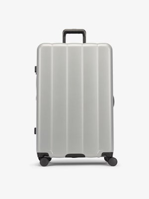 Gray smoke large luggage made from an ultra-durable polycarbonate shell and expandable by up to 2"; LCO1028-SMOKE