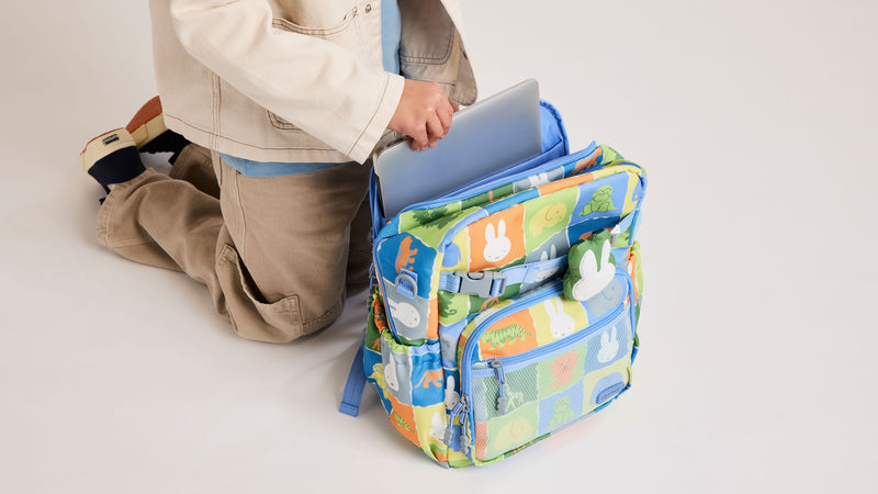 CALPAK + Miffy Blue Zoo Trip Kids Large Backpack with padded laptop sleeve