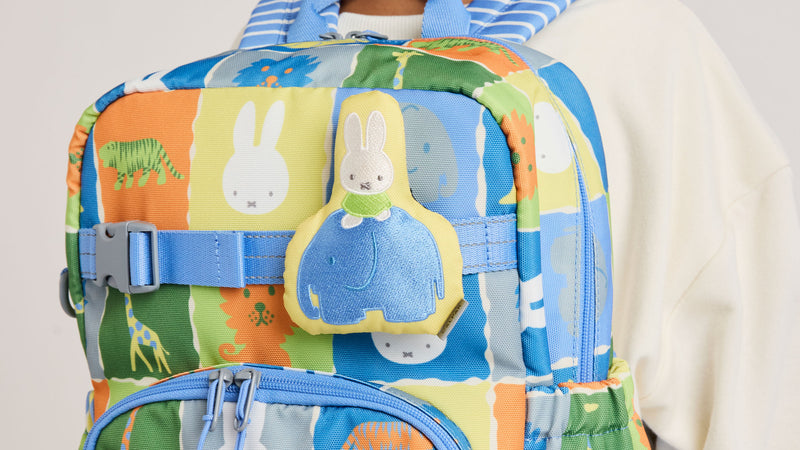 CALPAK + Miffy Blue Zoo Trip Kids Small Backpack with strap for pluffy