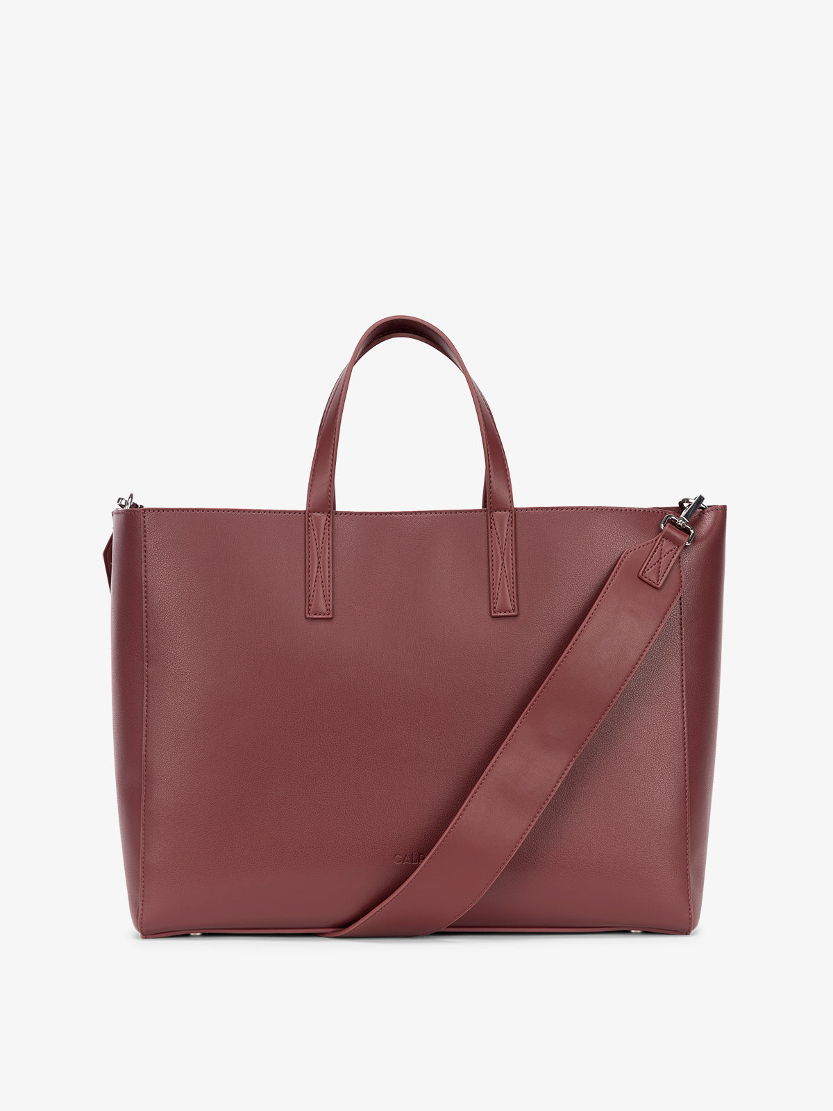 CALPAK tote for laptop in cabernet; ATO2101-CABERNET
