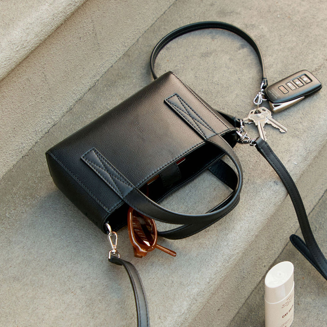 Haven Mini Crossbody Bag in Croc-Embossed in Navy Croc | CALPAK