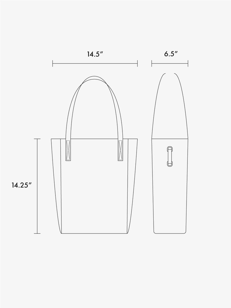 CALPAK Haven Laptop Bucket Bag measurement in 14.25"x14.5"x6.5"