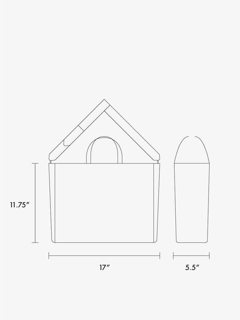 CALPAK Haven 15" Laptop Tote in 11.75"x17"x5.5" line diagram drawings