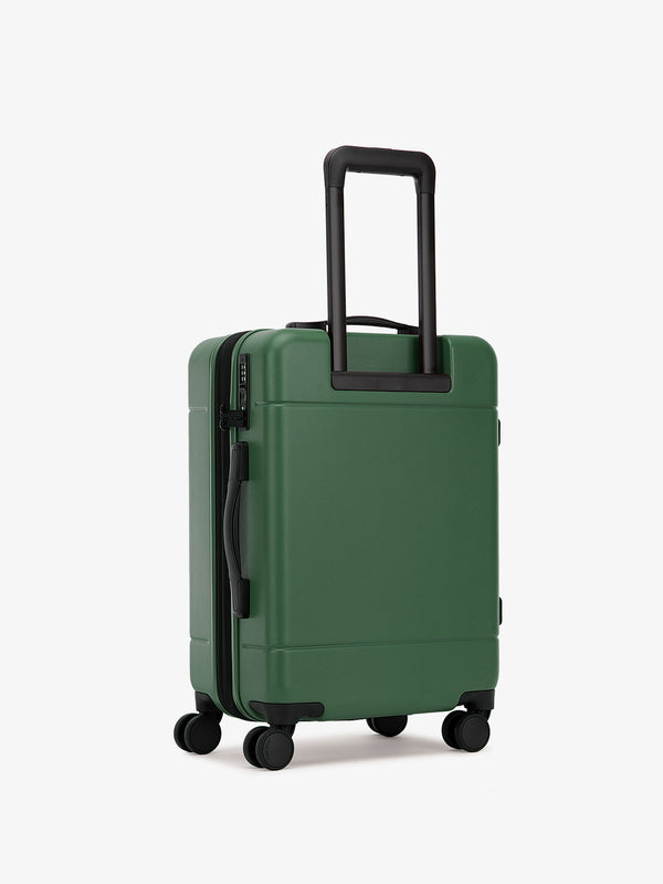 Green hardside spinner luggage