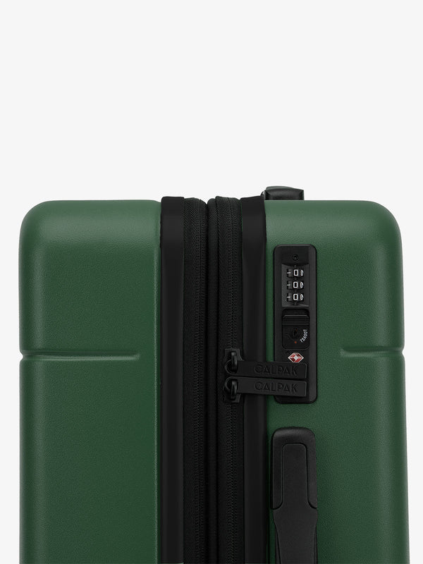 Emerald Hue rolling carry-on suitcase with TSA locks