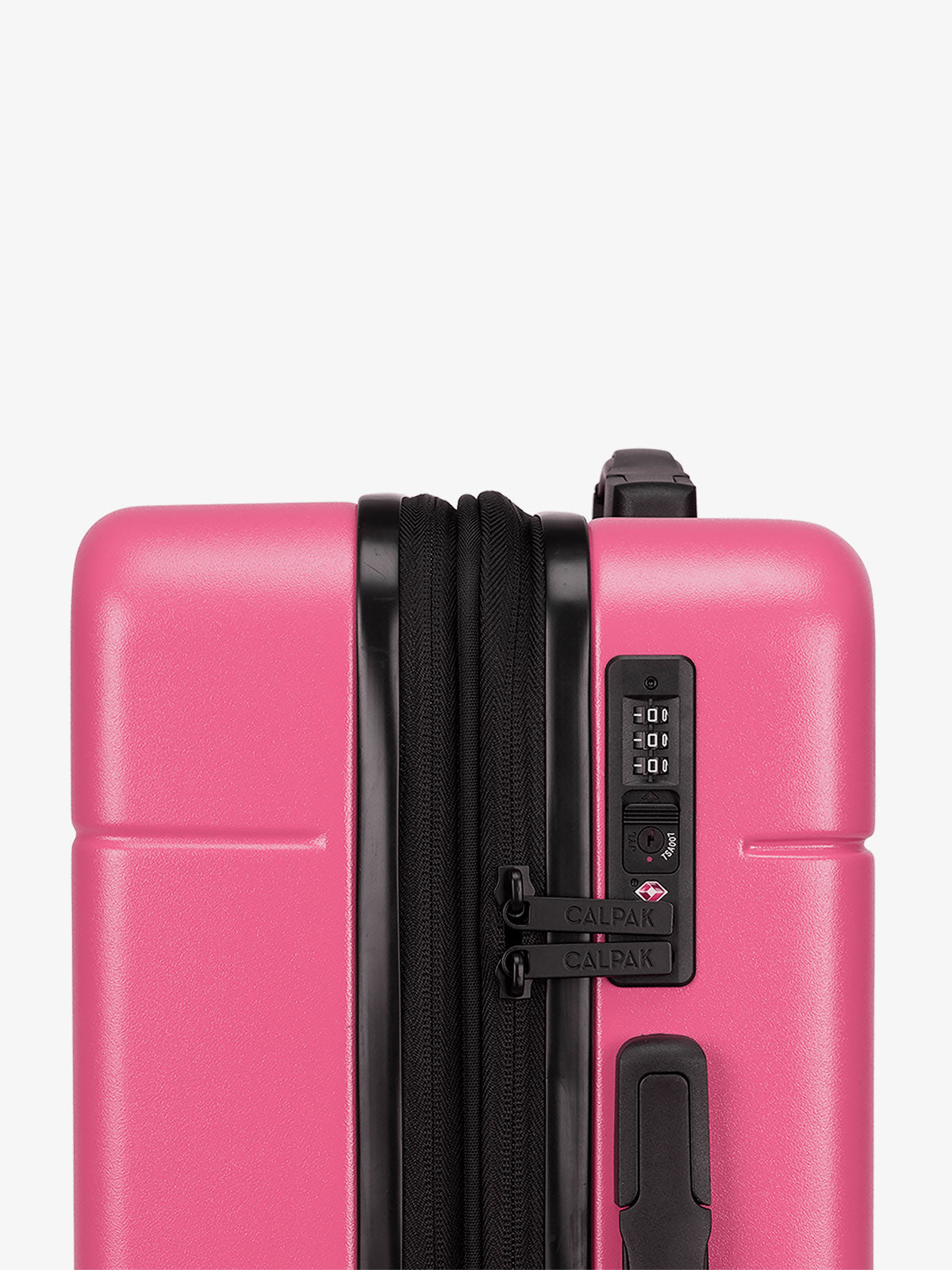 CALPAK Hot pink dragonfruit Hue rolling carry-on suitcase with TSA locks; LHU1020-NP-DRAGONFRUIT
