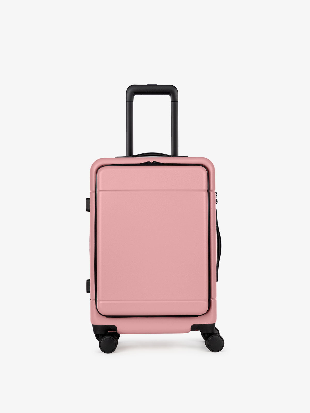 Pink mauve CALPAK Hue Front Pocket Carry-On Luggage with telescopic handle; LHU1020-MAUVE