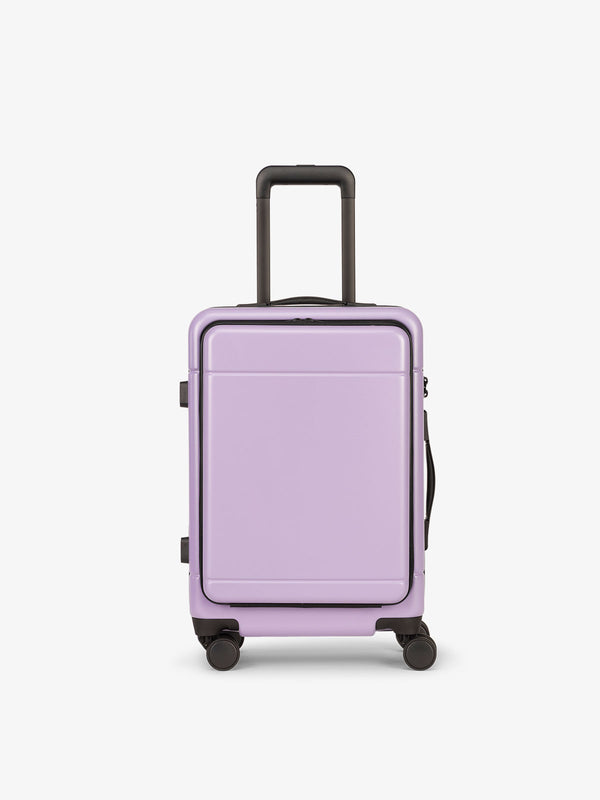 Purple CALPAK Hue Front Pocket Carry-On Luggage with telescopic handle