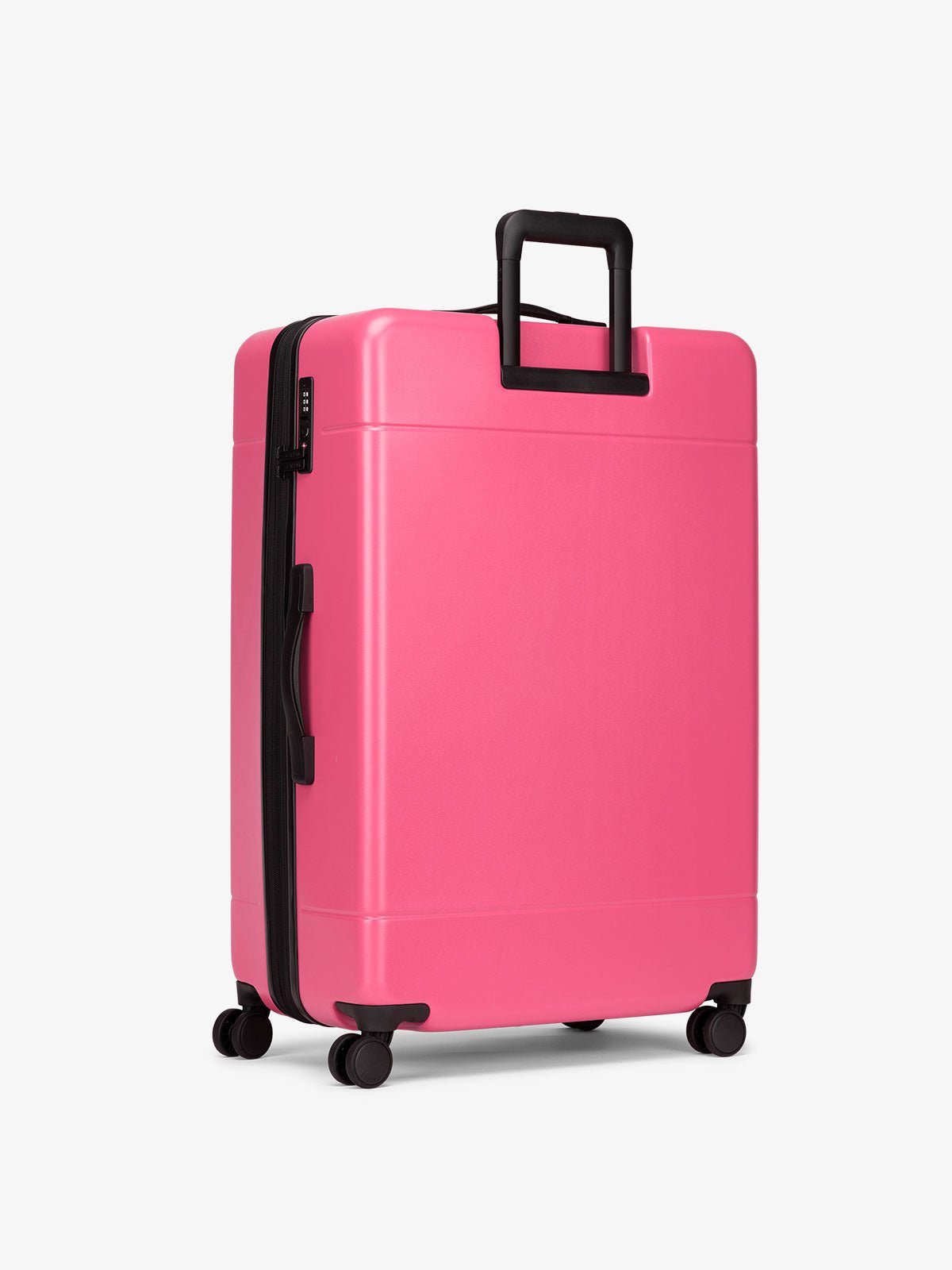 Hue large 28 inch durable hard shell polycarbonate luggage in hot pink dragonfruit