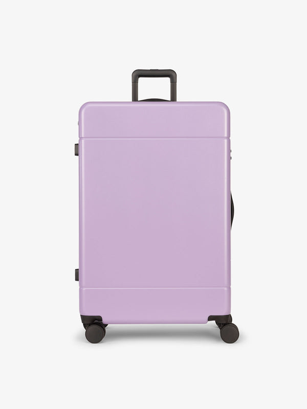 large 30 inch hard shell luggage in orchid