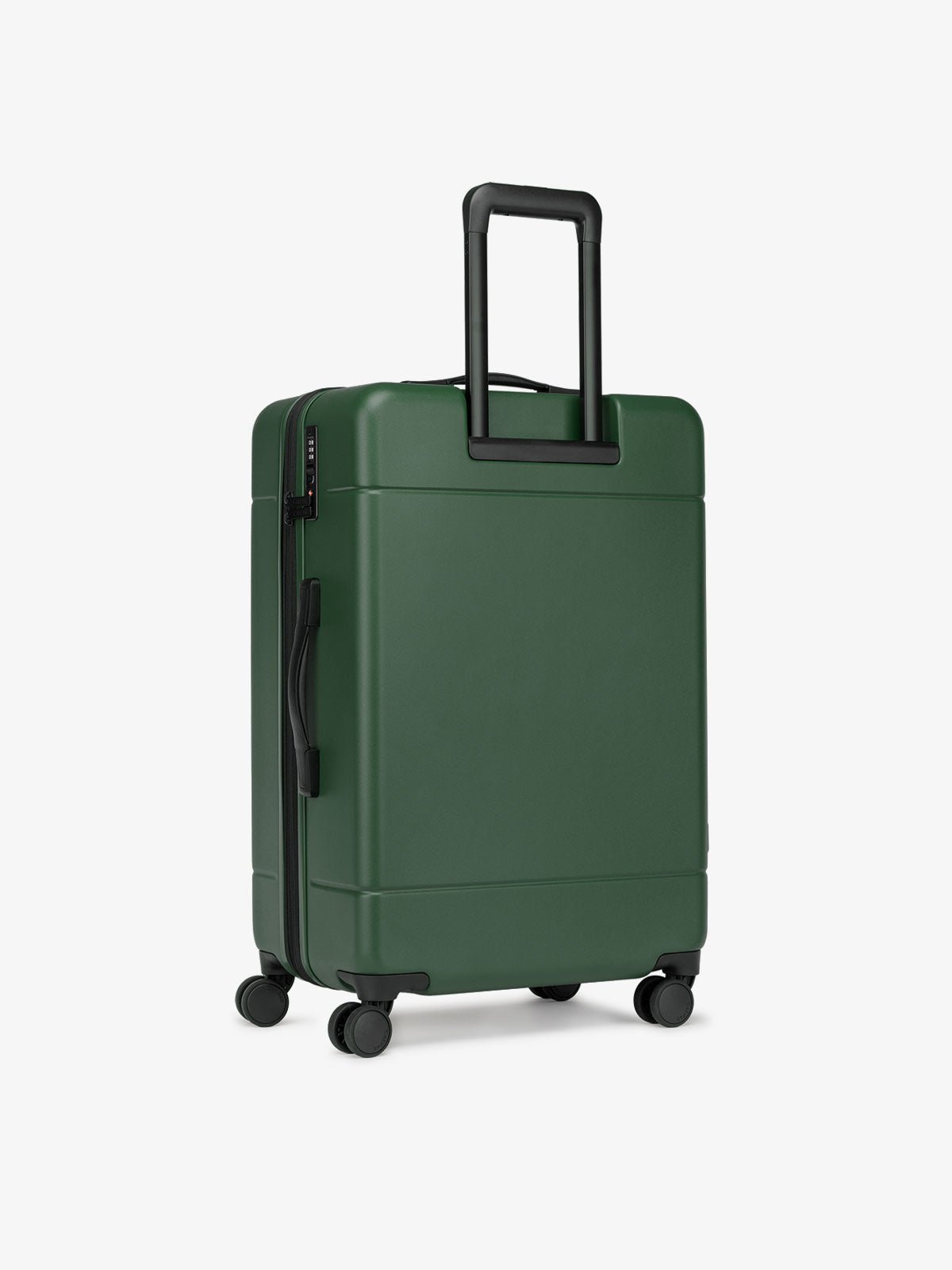 Green hue rolling medium size polycarbonate suitcase