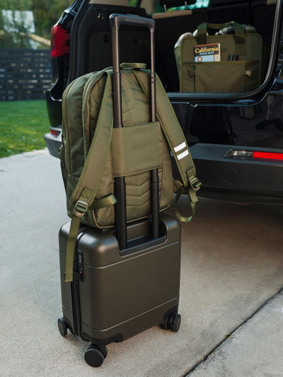 Hue mini carry on luggage in moss green; LHU1014-MOSS