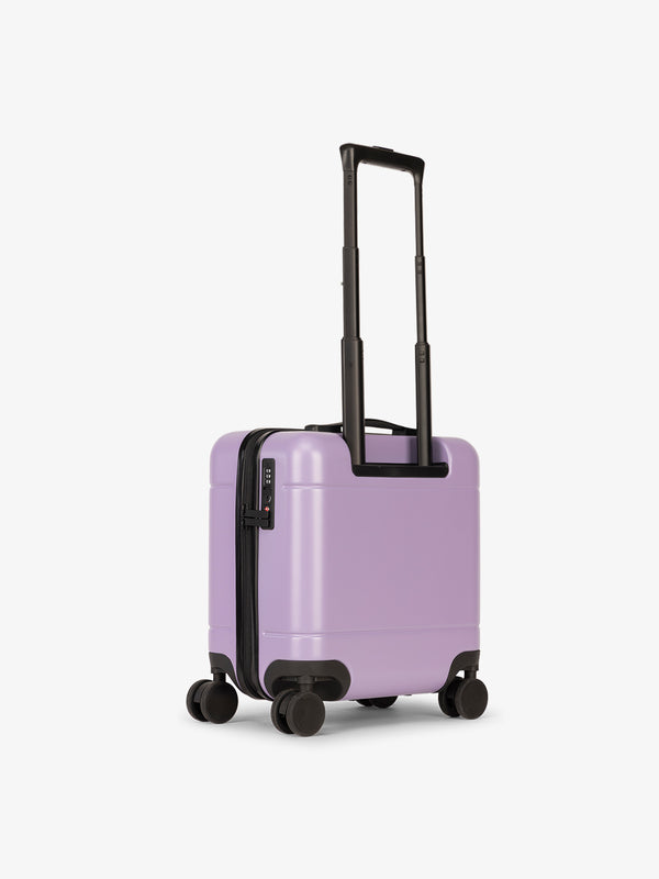 Purple hue mini carry on luggage with telescopic handle
