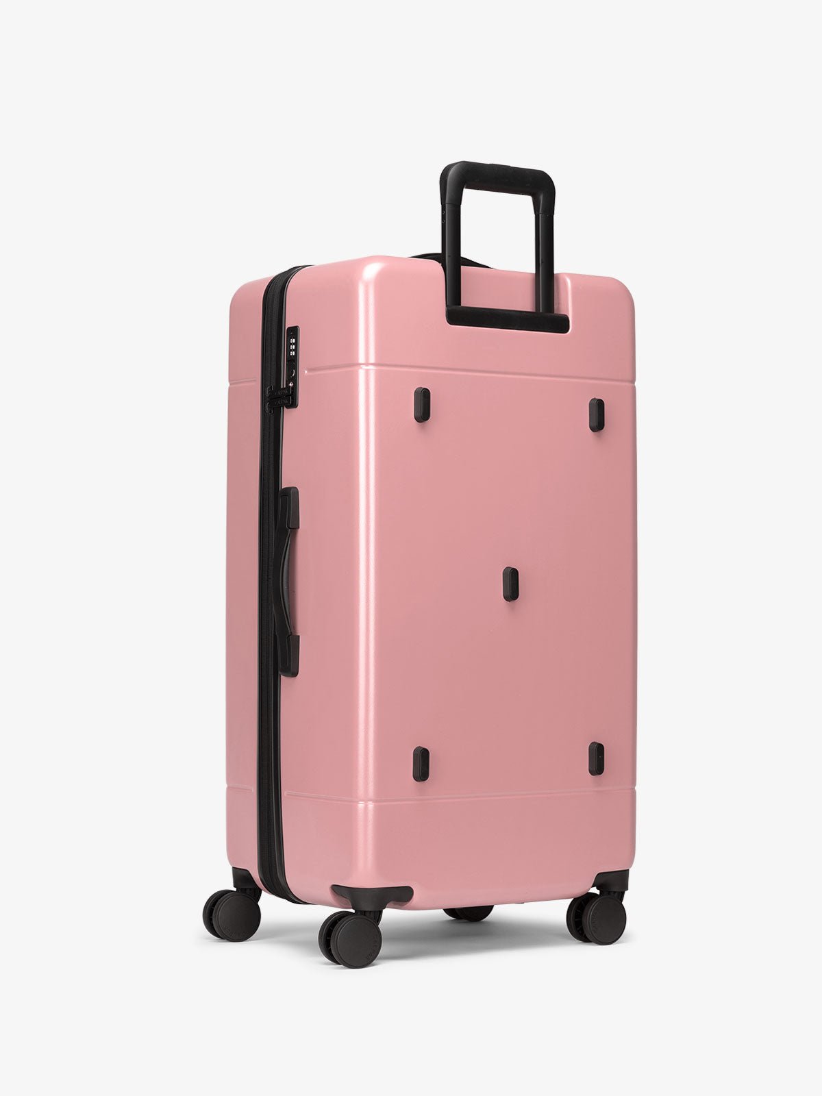 hue hard side polycarbonate trunk luggage in pink