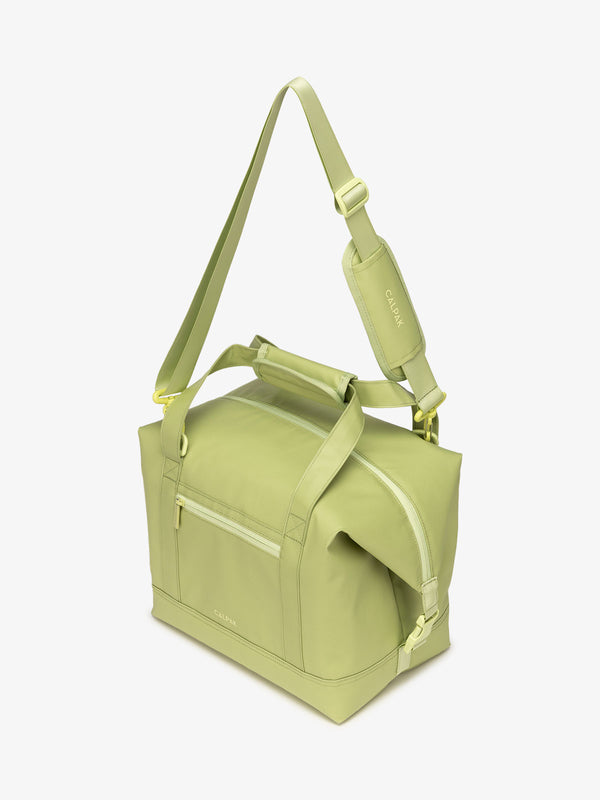 CALPAK Insulated 17L Soft-Sided Cooler with removable, adjustable crossbody strap in lime green