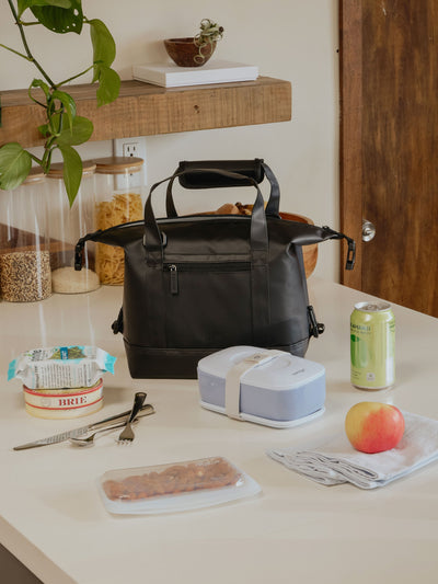 Black 8L insulated cooler bag with multiple exterior pockets and water-resistant lining by CALPAK ; ISCS2401-BLACK view 2