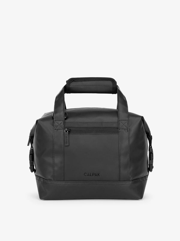Black 8L insulated cooler bag with multiple exterior pockets and water-resistant lining by CALPAK