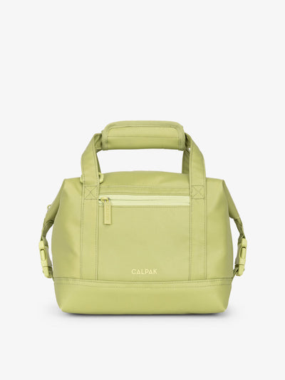 Green 8L insulated cooler bag with multiple exterior pockets and water-resistant lining by CALPAK ; ISCS2401-LIME view 1