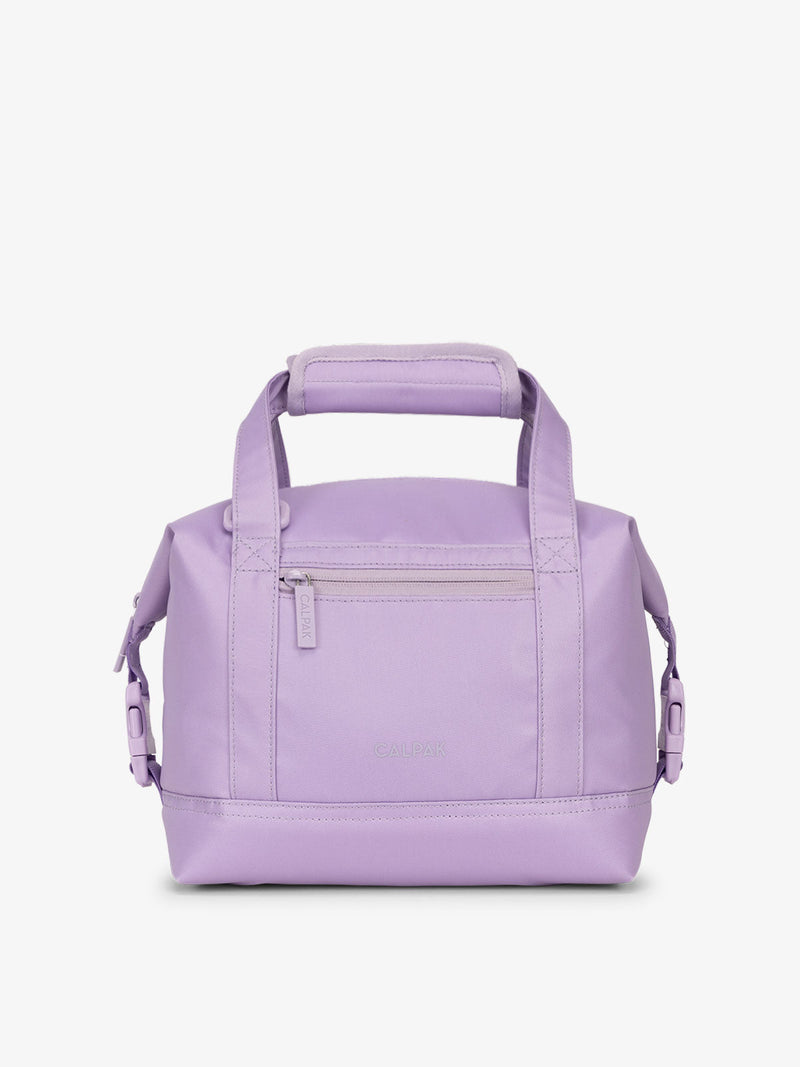 Purple 8L insulated cooler bag with multiple exterior pockets and water-resistant lining by CALPAK