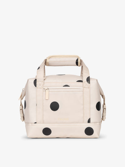 Polka dot printed 8L insulated cooler bag with multiple exterior pockets and water-resistant lining by CALPAK; ISCS2401-POLKA-DOT view 1