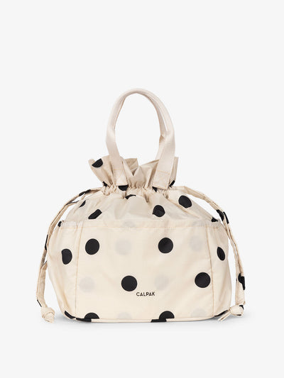 CALPAK black and white polka dots womens lunch bag; ALB2001-POLKA-DOT view 1