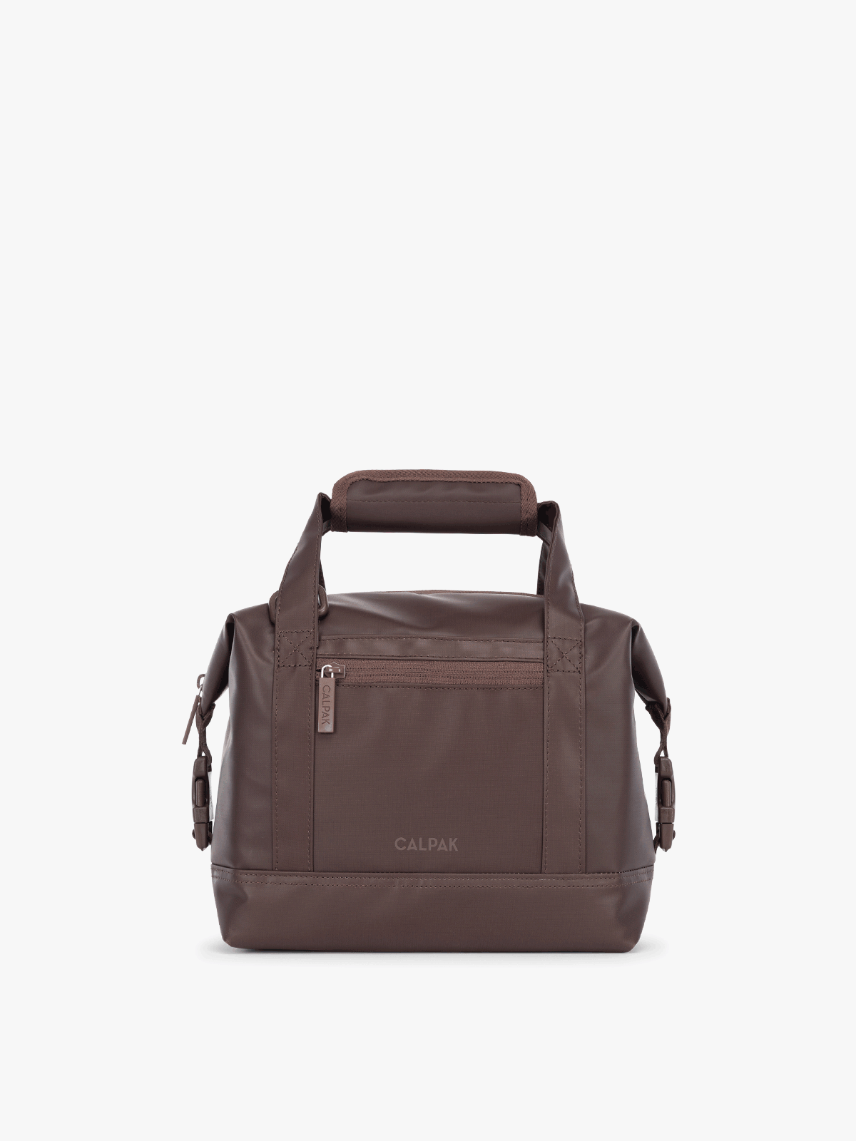 CALPAK 8L insulated soft sided cooler bag with durable TPU coated exterior material and side buckles that allow for expansion in brown Walnut; ISCS2401-WALNUT