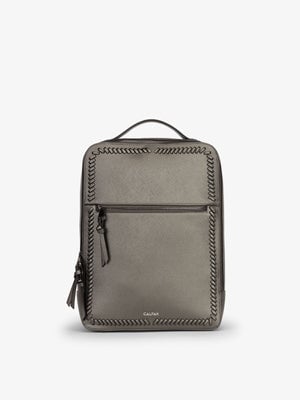 CALPAK Kaya 15 inch Laptop Backpack for women in gray steel; BP1702-SQ-STEEL
