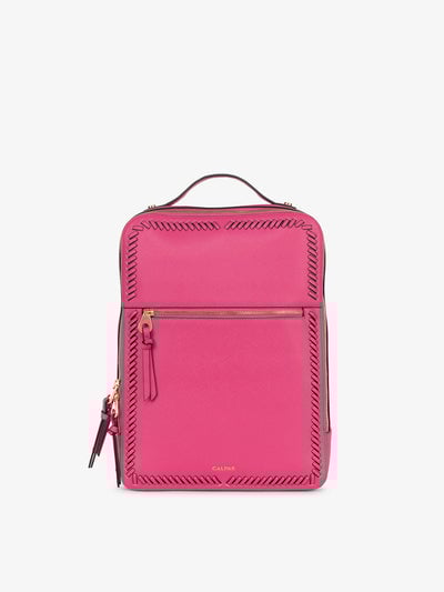 CALPAK Kaya laptop backpack in pink dragonfruit; BP1702-SQ-DRAGONFRUIT