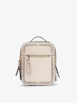 White CALPAK Kaya Mini Backpack for women; BPK2301-STONE