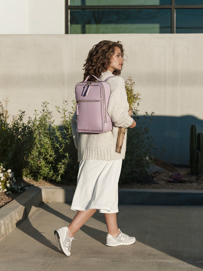 purple lavender Kaya laptop backpack for women; BP1702-SQ-LAVENDER