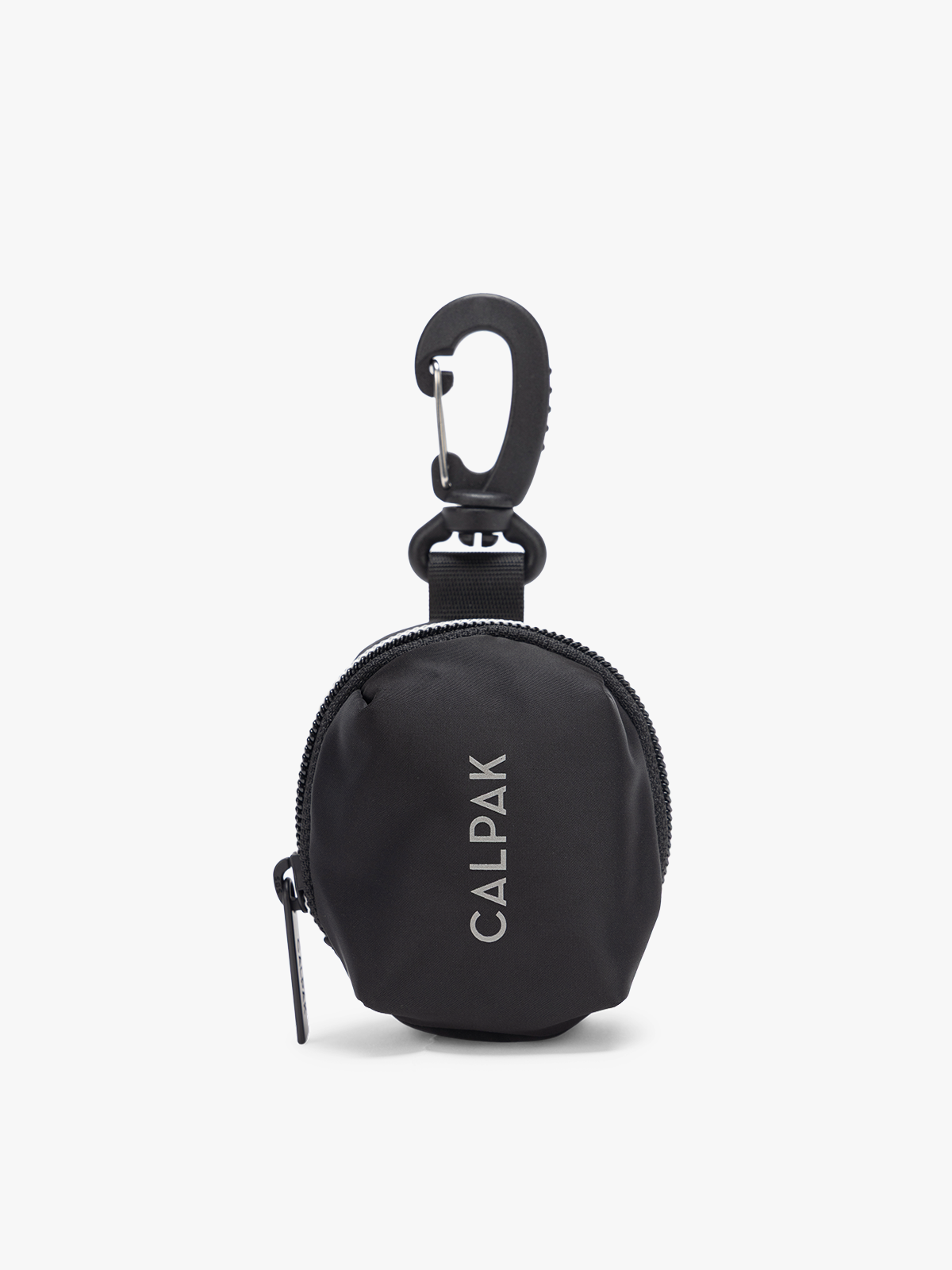 CALPAK Fit Zip Bag Charm in Black with hook and zipper; KPF2601-BLACK