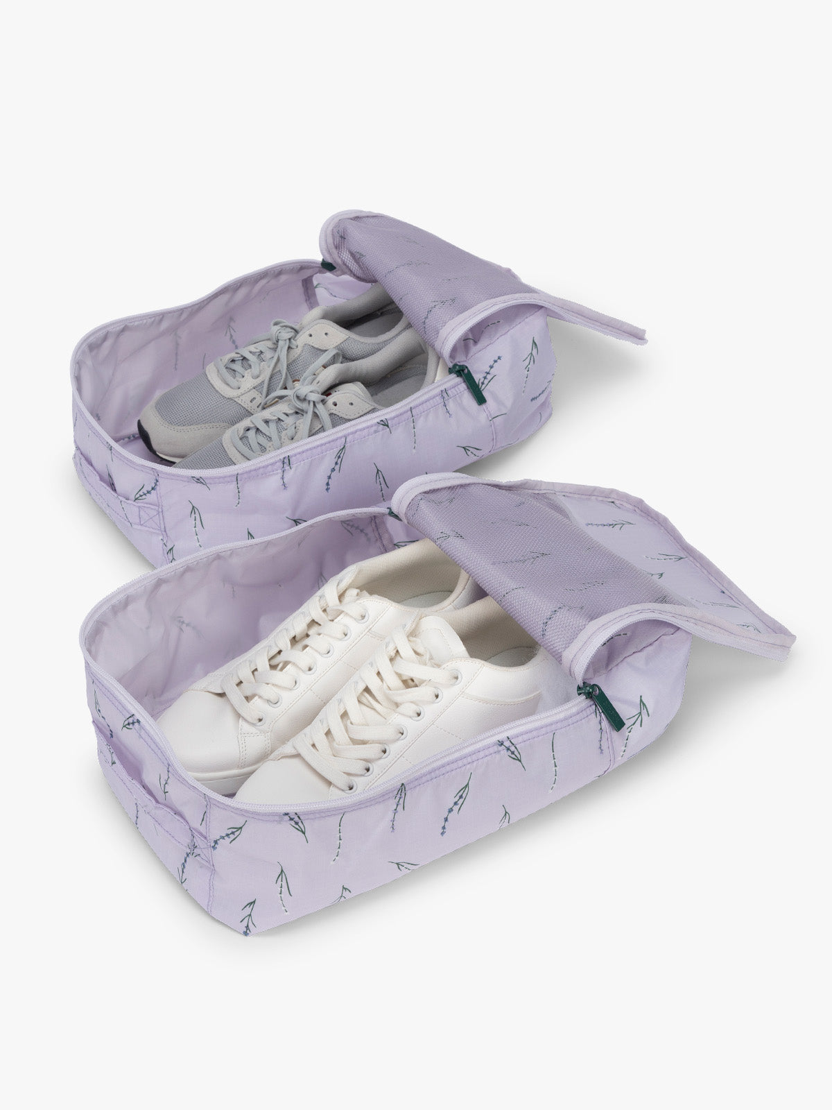 Shoes in the CALPAK Shoe Cubes (set of 2) in light purple lavender print in Lavender Bloom; KSB2001-LAVENDER-BLOOM