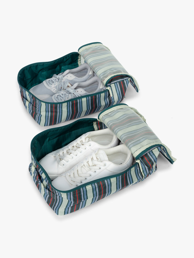 Shoes in CALPAK Shoe Cubes in Riviera Stripe