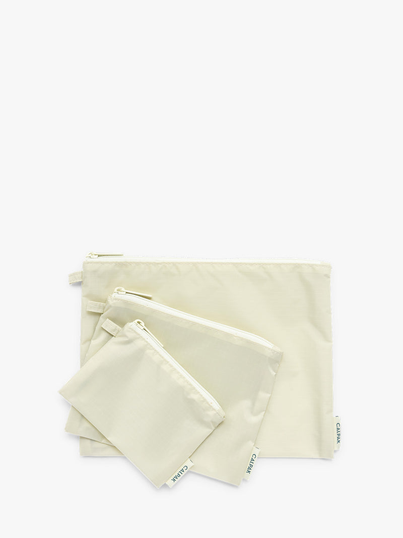 CALPAK Compakt ZIppered Pouch Set in light green Celadon