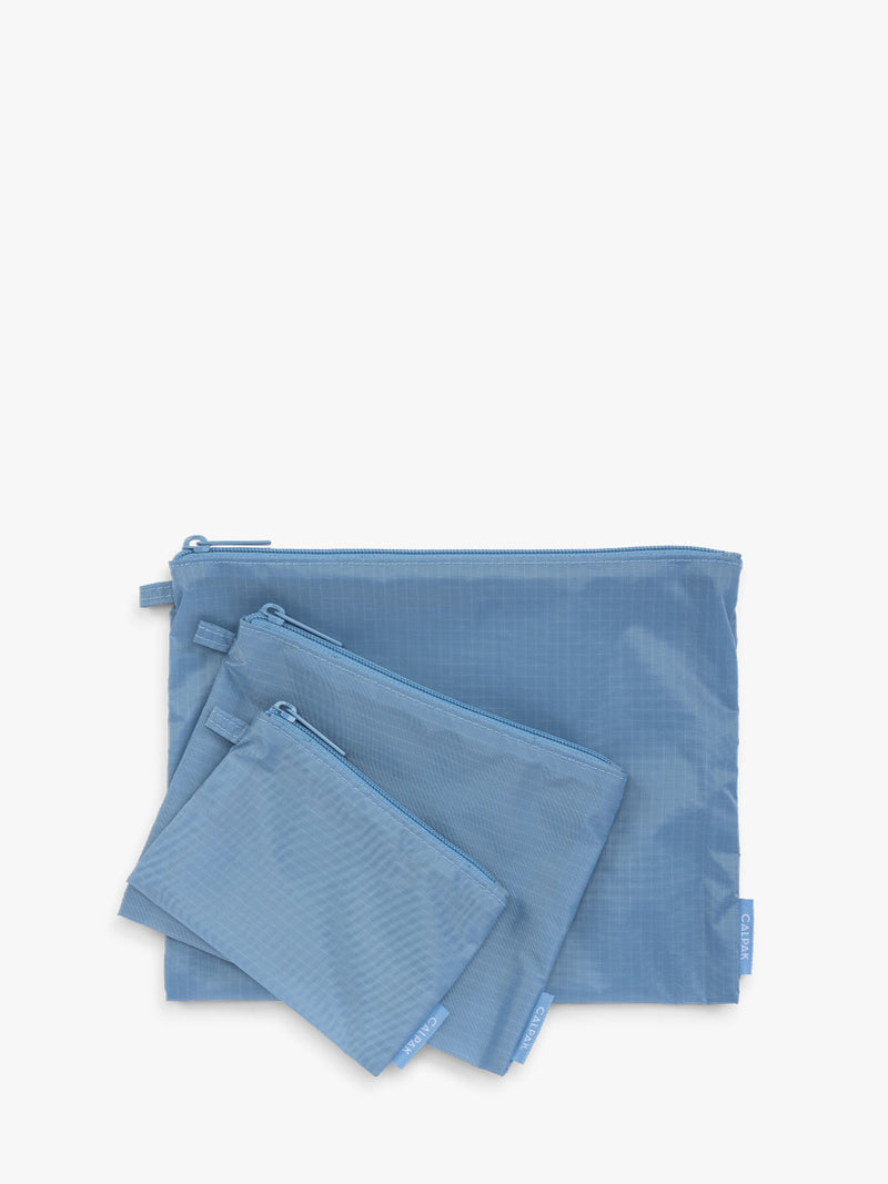 CALPAK Compakt Zip Pouch Set in blue French Blue