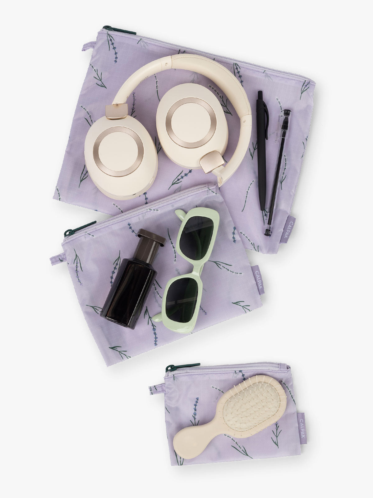 Compakt Zip Pouch Set in Lavender Bloom | CALPAK