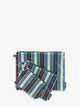 CALPAK Compakt ZIppered Pouch Set in multicolor stripes; KZB2001-RIVIERA-STRIPE