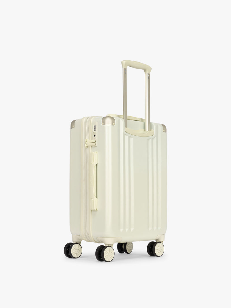 Backside of CALPAK Ambeur Carry on Luggage in light green Celadon