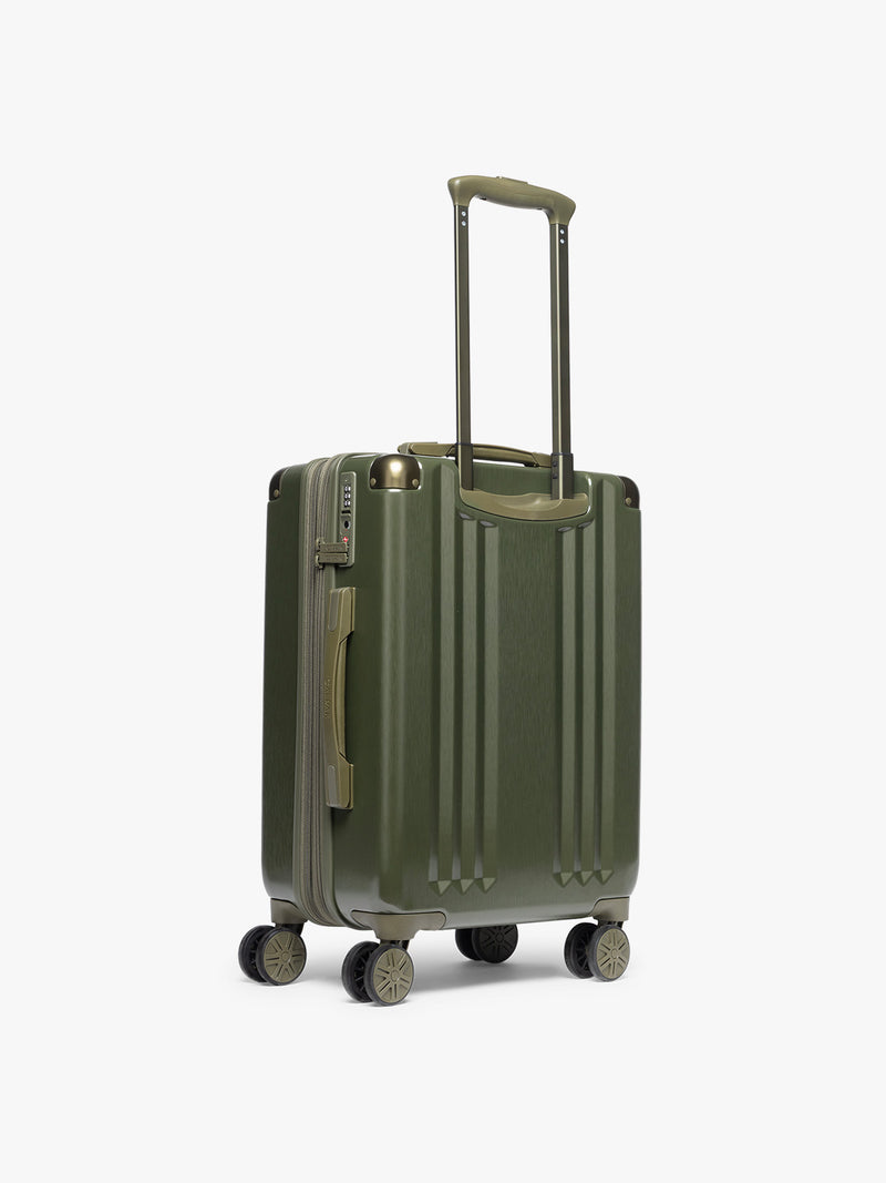 CALPAK Ambeur Carry On Luggage in dark green Pine back view