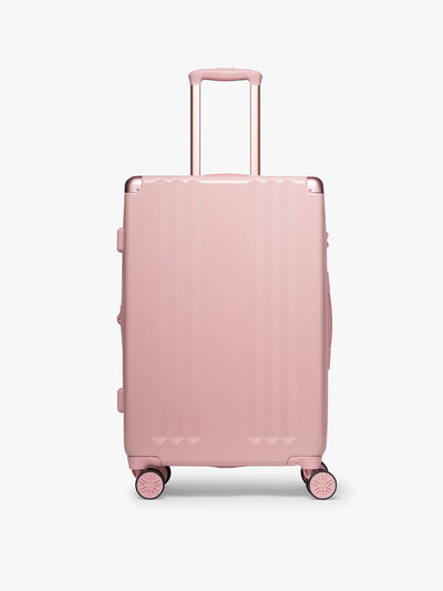 CALPAK  Ambeur Medium Luggage in metallic pink Blossom with pink wheels; LAM1024-BLOSSOM view 1