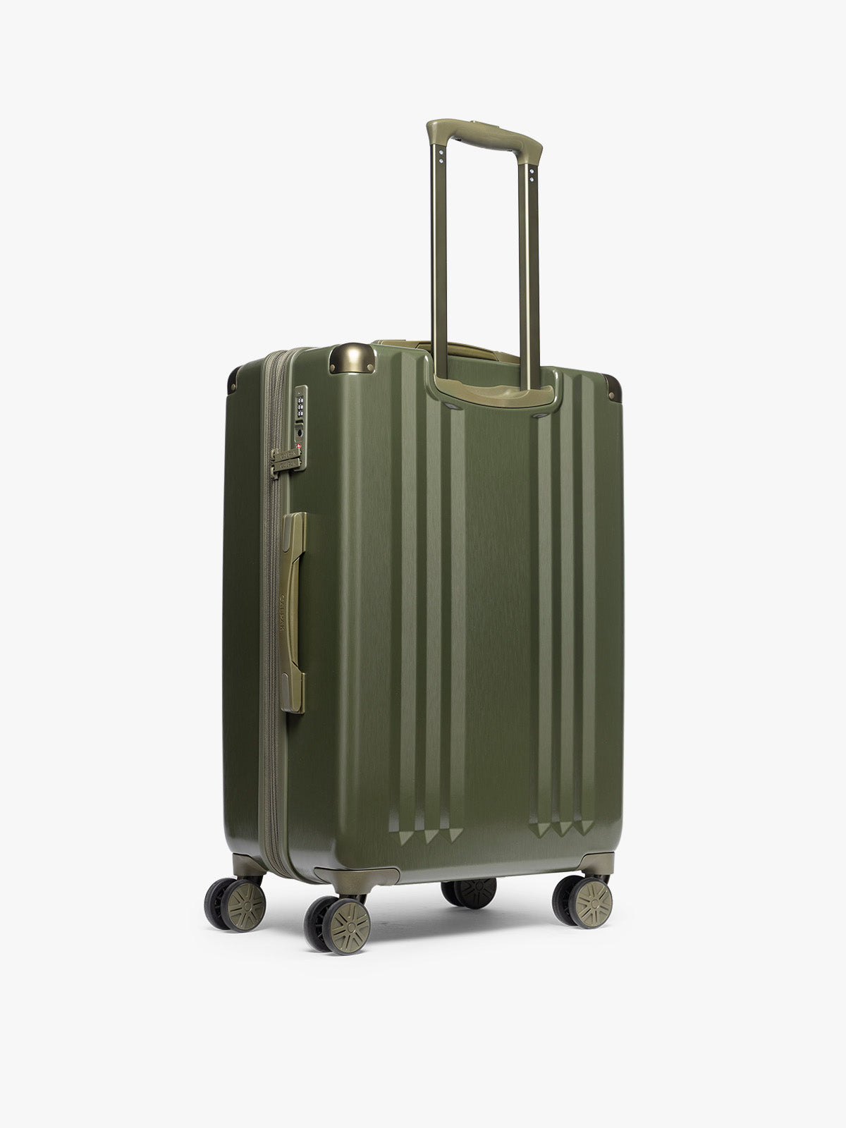 CALPAK Ambeur Medium Luggage in dark green Pine back view; LAM1024-PINE